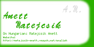 anett matejcsik business card